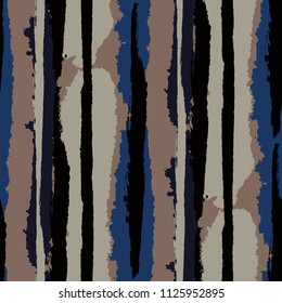 Seamless Grunge Stripes. Painted Lines. Texture with Vertical Brush Strokes. Scribbled Grunge Rapport for Sportswear, Fabric, Cloth. Rustic Vector Background