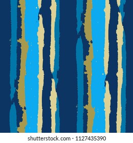 Seamless Grunge Stripes. Painted Lines. Texture with Vertical Brush Strokes. Scribbled Grunge Pattern for Sportswear, Paper, Cloth. Rustic Vector Background with Stripes