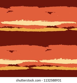 Seamless Grunge Stripes. Painted Lines. Texture with Horizontal Dry Brush Strokes. Scribbled Grunge Rapport for Sportswear, Fabric, Cloth. Trendy Vector Background with Stripes