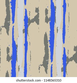 Seamless Grunge Stripes. Painted Lines. Texture with Vertical Brush Strokes. Scribbled Grunge Rapport for Cloth, Swimwear, Textile. Rustic Vector Background with Stripes