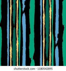 Seamless Grunge Stripes. Painted Lines. Texture with Vertical Dry Brush Strokes. Scribbled Grunge Motif for Sportswear, Fabric, Wallpaper. Retro Vector Background with Stripes