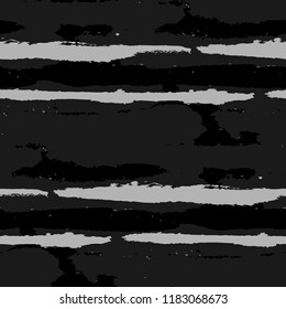 Seamless Grunge Stripes. Painted Lines. Texture with Horizontal Brush Strokes. Scribbled Grunge Rapport for Cloth, Swimwear, Textile. Trendy Vector Background