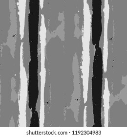 Seamless Grunge Stripes. Painted Lines. Texture with Vertical Brush Strokes. Scribbled Grunge Rapport for Linen, Fabric, Textile. Retro Vector Background with Stripes