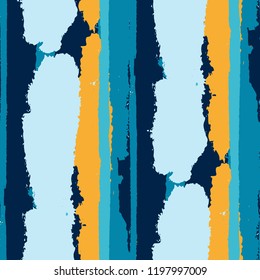 Seamless Grunge Stripes. Painted Lines. Texture with Vertical Brush Strokes. Scribbled Grunge Motif for Sportswear, Fabric, Wallpaper. Retro Vector Background with Stripes