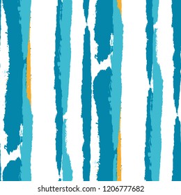 Seamless Grunge Stripes. Painted Lines. Texture with Vertical Dry Brush Strokes. Scribbled Grunge Motif for Sportswear, Paper, Cloth. Retro Vector Background with Stripes