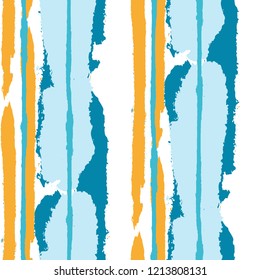 Seamless Grunge Stripes. Painted Lines. Texture with Vertical Dry Brush Strokes. Scribbled Grunge Motif for Sportswear, Fabric, Cloth. Trendy Vector Background with Stripes