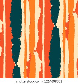 Seamless Grunge Stripes. Painted Lines. Texture with Vertical Brush Strokes. Scribbled Grunge Pattern for Sportswear, Fabric, Cloth. Retro Vector Background