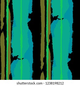 Seamless Grunge Stripes. Painted Lines. Texture with Vertical Dry Brush Strokes. Scribbled Grunge Rapport for Linen, Fabric, Wallpaper. Trendy Vector Background with Stripes