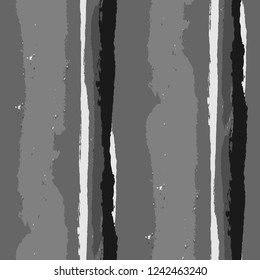 Seamless Grunge Stripes. Painted Lines. Texture with Vertical Brush Strokes. Scribbled Grunge Motif for Sportswear, Paper, Cloth. Rustic Vector Background with Stripes
