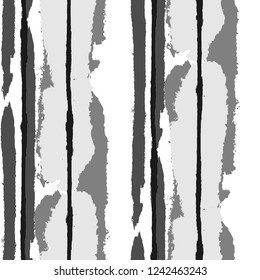 Seamless Grunge Stripes. Painted Lines. Texture with Vertical Dry Brush Strokes. Scribbled Grunge Pattern for Sportswear, Fabric, Wallpaper. Retro Vector Background with Stripes