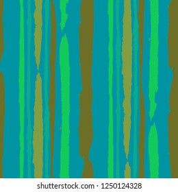 Seamless Grunge Stripes. Painted Lines. Texture with Vertical Dry Brush Strokes. Scribbled Grunge Pattern for Cloth, Fabric, Textile. Rustic Vector Background with Stripes