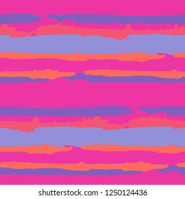 Seamless Grunge Stripes. Painted Lines. Texture with Horizontal Dry Brush Strokes. Scribbled Grunge Pattern for Sportswear, Paper, Cloth. Retro Vector Background