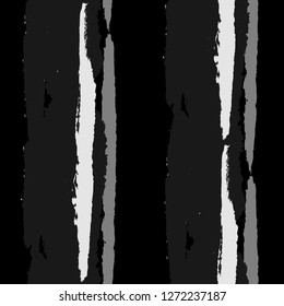 Seamless Grunge Stripes. Painted Lines. Texture with Vertical Dry Brush Strokes. Scribbled Grunge Pattern for Linen, Fabric, Wallpaper. Trendy Vector Background