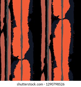 Seamless Grunge Stripes. Painted Lines. Texture with Vertical Dry Brush Strokes. Scribbled Grunge Rapport for Linen, Fabric, Textile. Retro Vector Background with Stripes
