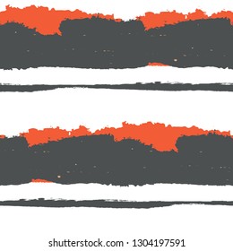 Seamless Grunge Stripes. Painted Lines. Texture with Horizontal Dry Brush Strokes. Scribbled Grunge Rapport for Cloth, Fabric, Textile. Retro Vector Background with Stripes