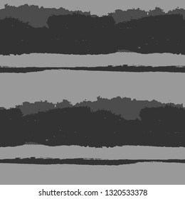 Seamless Grunge Stripes. Painted Lines. Texture with Horizontal Brush Strokes. Scribbled Grunge Motif for Sportswear, Fabric, Cloth. Trendy Vector Background