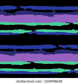 Seamless Grunge Stripes. Painted Lines. Texture with Horizontal Dry Brush Strokes. Scribbled Grunge Pattern for Cloth, Fabric, Textile. Trendy Vector Background