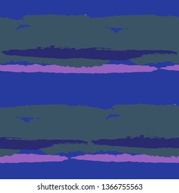 Seamless Grunge Stripes. Painted Lines. Texture with Horizontal Brush Strokes. Scribbled Grunge Pattern for Cloth, Swimwear, Textile. Rustic Vector Background with Stripes
