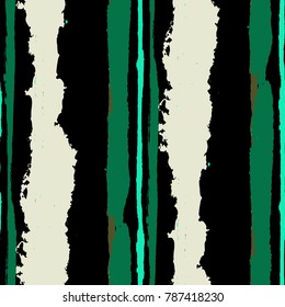 Seamless Grunge Stripes. Painted Lines. Texture with Vertical Dry Brush Strokes. Scribbled Grunge Motif for Cloth, Fabric, Textile. Retro Vector Background