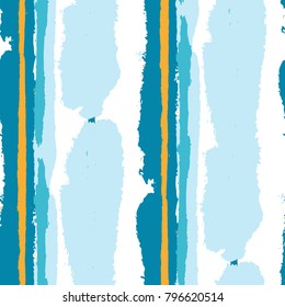 Seamless Grunge Stripes. Painted Lines. Texture with Vertical Brush Strokes. Scribbled Grunge Pattern for Linen, Fabric, Wallpaper. Rustic Vector Background with Stripes