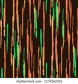 Seamless Grunge Stripes Pattern. Modern Scribbled Grunge Motif for Print, Fabric, Textile.  Abstract Color Background with Scribbled Stripes. Vector Texture for your Design.