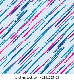 Seamless Grunge Stripes Pattern. Modern Scribbled Grunge Motif for Chintz, Linen, Paper. Abstract Color Background with Scribbled Stripes. Vector Texture for your Design.
