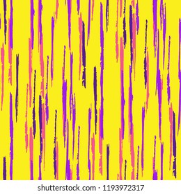Seamless Grunge Stripes Pattern. Modern Scribbled Grunge Rapport for Print, Fabric, Textile.  Abstract Color Background with Scribbled Stripes. Vector Texture for your Design.