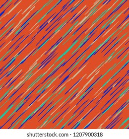 Seamless Grunge Stripes Pattern. Modern Scribbled Grunge Pattern for Fabric, Cloth, Textile. Abstract Color Background with Scribbled Stripes. Vector Texture for your Design.