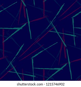 Seamless Grunge Stripes Pattern. Modern Scribbled Grunge Rapport for Print, Fabric, Textile. Abstract Color Background with Scribbled Stripes. Vector Texture for your Design.
