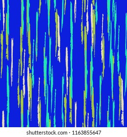 Seamless Grunge Stripes Pattern. Retro Scribbled Grunge Rapport for Cotton, Print, Textile. Abstract Color Background with Scribbled Stripes. Vector Texture for your Design.