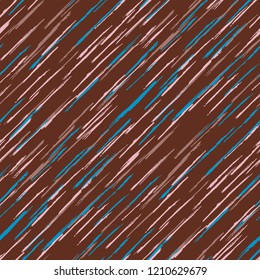 Seamless Grunge Stripes Pattern. Retro Scribbled Grunge Pattern for Linen, Paper, Tablecloth. Abstract Color Background with Scribbled Stripes. Vector Texture for your Design.