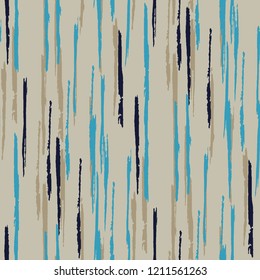 Seamless Grunge Stripes Pattern. Retro Scribbled Grunge Pattern for Dress, Curtain, Paper. Abstract Color Background with Scribbled Stripes. Vector Texture for your Design.