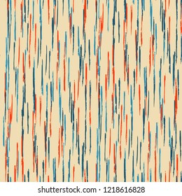 Seamless Grunge Stripes Pattern. Retro Scribbled Grunge Motif for Wallpaper, Cotton, Textile. Abstract Color Background with Scribbled Stripes. Vector Texture for your Design.