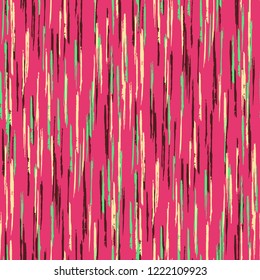 Seamless Grunge Stripes Pattern. Retro Scribbled Grunge Rapport for Cotton, Calico, Textile. Abstract Color Background with Scribbled Stripes. Vector Texture for your Design.
