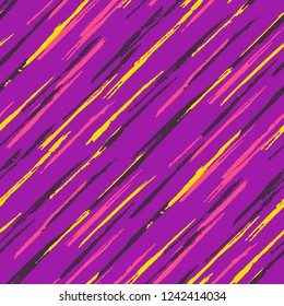 Seamless Grunge Stripes Pattern. Retro Scribbled Grunge Pattern for Dress, Paper, Tablecloth. Abstract Color Background with Scribbled Stripes. Vector Texture for your Design.