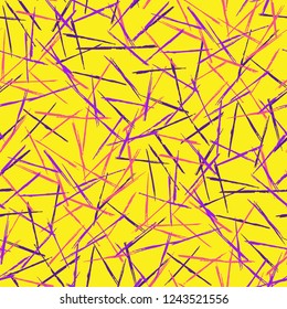 Seamless Grunge Stripes Pattern. Retro Scribbled Grunge Rapport for Cotton, Print, Textile. Abstract Color Background with Scribbled Stripes. Vector Texture for your Design.