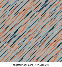Seamless Grunge Stripes Pattern. Retro Scribbled Grunge Rapport for Chintz, Curtain, Paper. Abstract Color Background with Scribbled Stripes. Vector Texture for your Design.