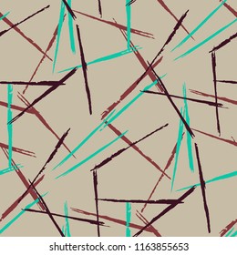 Seamless Grunge Stripes Pattern. Trendy Scribbled Grunge Rapport for Wallpaper, Fabric, Print. Abstract Color Background with Scribbled Stripes. Vector Texture for your Design.