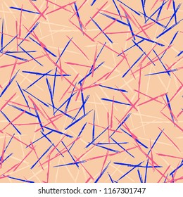 Seamless Grunge Stripes Pattern. Trendy Scribbled Grunge Pattern for Wallpaper, Fabric, Print. Abstract Color Background with Scribbled Stripes. Vector Texture for your Design.