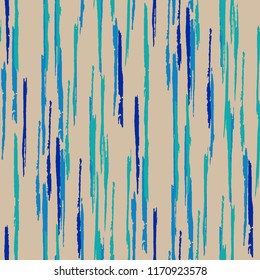 Seamless Grunge Stripes Pattern. Trendy Scribbled Grunge Pattern for Chintz, Curtain, Paper. Abstract Color Background with Scribbled Stripes. Vector Texture for your Design.