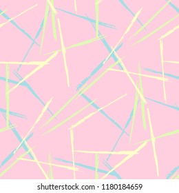 Seamless Grunge Stripes Pattern. Trendy Scribbled Grunge Pattern for Print, Fabric, Textile.  Abstract Color Background with Scribbled Stripes. Vector Texture for your Design.