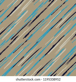 Seamless Grunge Stripes Pattern. Trendy Scribbled Grunge Rapport for Chintz, Curtain, Paper. Abstract Color Background with Scribbled Stripes. Vector Texture for your Design.