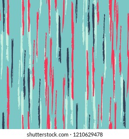 Seamless Grunge Stripes Pattern. Trendy Scribbled Grunge Rapport for Print, Cloth, Textile. Abstract Color Background with Scribbled Stripes. Vector Texture for your Design.