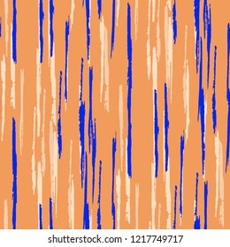 Seamless Grunge Stripes Pattern. Trendy Scribbled Grunge Rapport for Dress, Paper, Tablecloth. Abstract Color Background with Scribbled Stripes. Vector Texture for your Design.