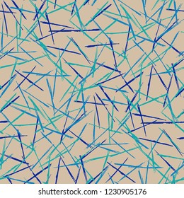 Seamless Grunge Stripes Pattern. Trendy Scribbled Grunge Motif for Fabric, Cloth, Textile. Abstract Color Background with Scribbled Stripes. Vector Texture for your Design.