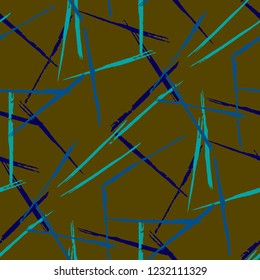 Seamless Grunge Stripes Pattern. Trendy Scribbled Grunge Motif for Wallpaper, Print, Cotton. Abstract Color Background with Scribbled Stripes. Vector Texture for your Design.