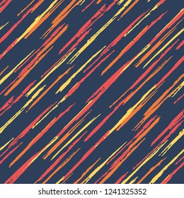 Seamless Grunge Stripes Pattern. Trendy Scribbled Grunge Pattern for Print, Cloth, Textile. Abstract Color Background with Scribbled Stripes. Vector Texture for your Design.