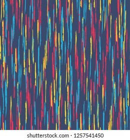 Seamless Grunge Stripes Pattern. Trendy Scribbled Grunge Rapport for Wallpaper, Print, Cotton. Abstract Color Background with Scribbled Stripes. Vector Texture for your Design.