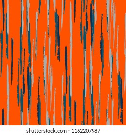 Seamless Grunge Stripes Pattern. Vintage Scribbled Grunge Rapport for Print, Fabric, Textile.  Abstract Color Background with Scribbled Stripes. Vector Texture for your Design.