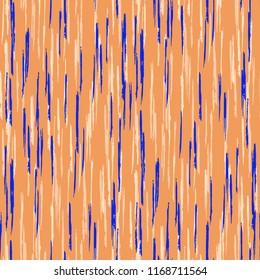 Seamless Grunge Stripes Pattern. Vintage Scribbled Grunge Motif for Chintz, Linen, Wallpaper. Abstract Color Background with Scribbled Stripes. Vector Texture for your Design.